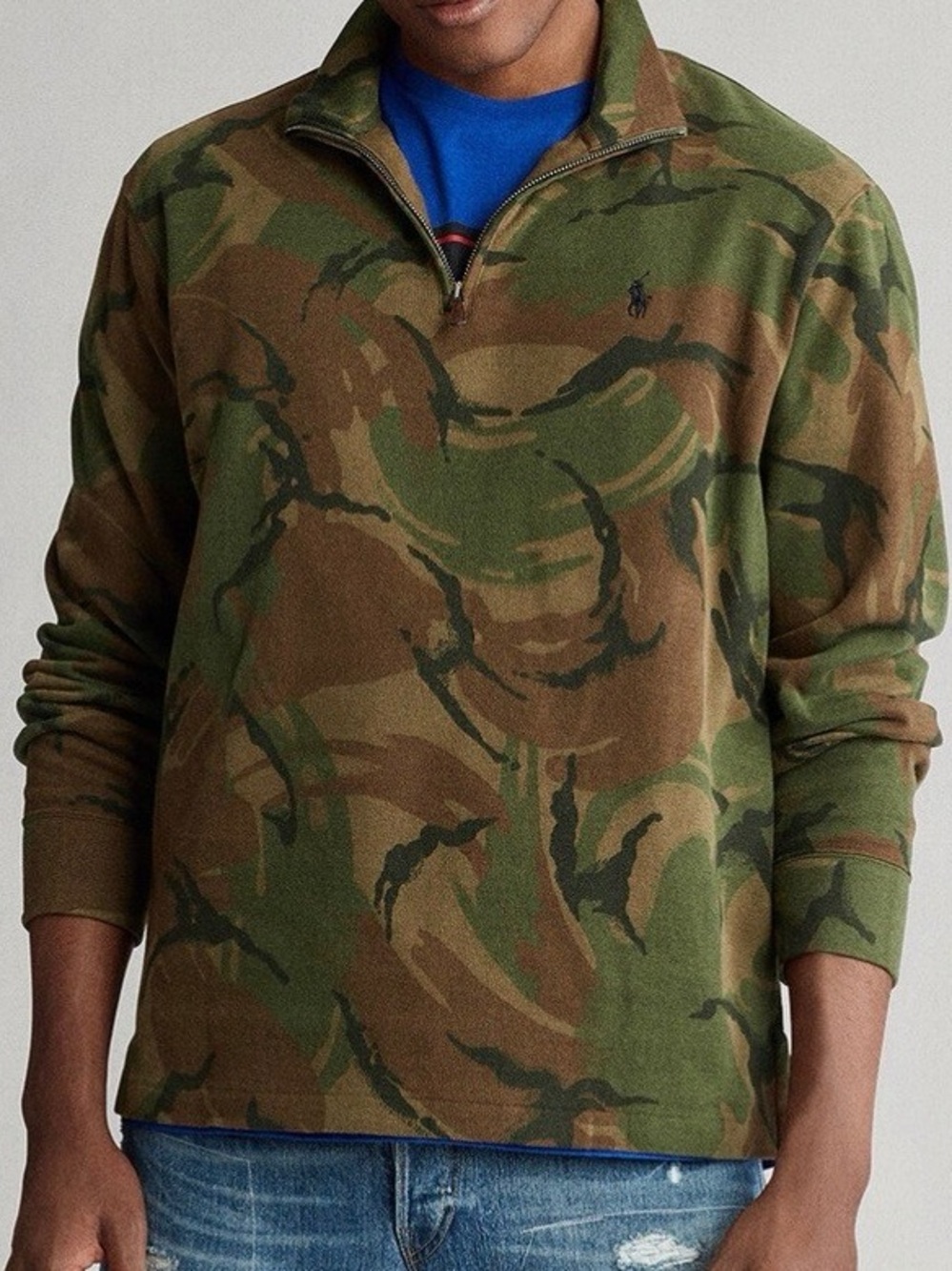 Polo Ralph Lauren Estate Rib Camo Quarter Zip Pullover 3XLT